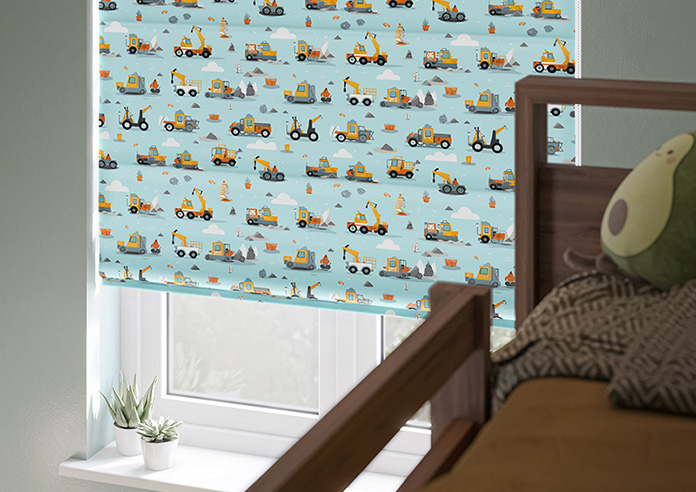Tool Time, Light Blue - Twist&Fit Roman Blind - Image 5